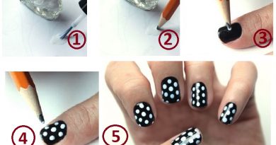 Monochrome Polka Dots Nail Polishing